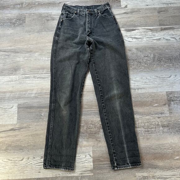 Vintage Wrangler Black Wash Jeans Made in U 4 High Rise 100% Cotton - Picture 1 of 6
